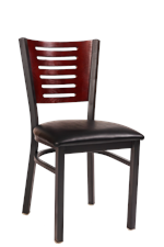 Dark Mahogany Darby Series Slat Back Metal Chair