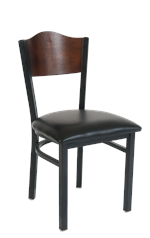 Walnut Back Metal Chair