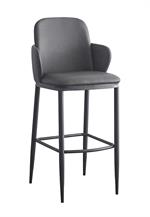 Indoor Metal Barstool with Gray Vinyl Back & Seat