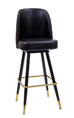 Swivel Barstool with Black Vinyl Bucket Seat