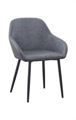Vintage Black Steel Chair with PU Leather Seat
