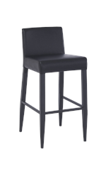 Black Metal Barstool with Black Vinyl Back & Seat for Indoor Use