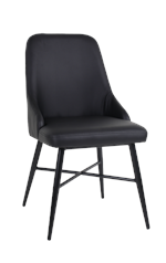 Indoor Black Bucket Vinyl Seat Metal Chair