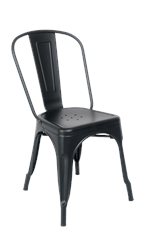 Indoor Metal Chair in Matte Black Finish