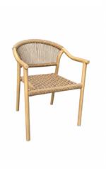 Natural Aluminum Indoor/Outdoor Armchair with Terylene Fabric Seat & Back