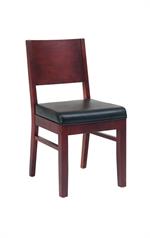 Beech Wood Chair in DM Finish with Black Vinyl Seat