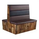 46"H Double Melamine Booth with 3-Channel Back, Vinyl Padded Seat & Back