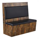 Melamine Country Style Single Booth with Plain Vinyl Back &Seat