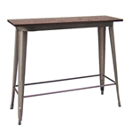 16"x48" Indoor Bar Height Table & Walnut Color Elm Wood Top
