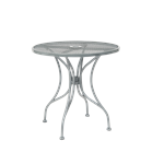 36" Round Steel Mesh Top Outdoor Table with 2" Umbrella Hole in Grey Finish