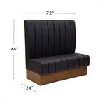 72"L Veneer Wood Booths in Black, Vinyl Padded Seat & Back