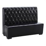 60L x 44H Black Single Booth with Vinyl Back & Seat, Wood Frame